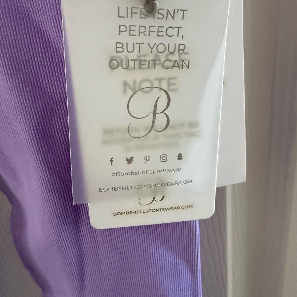 Bombshell Sportswear Lavender High-Waist Leggings - Picture 2 of 4